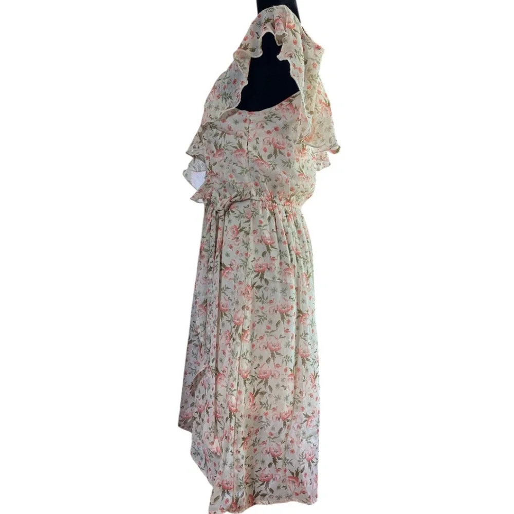 NWT Exhilaration Floral‎ Print Cold Shoulder Wrap Dress  Size M